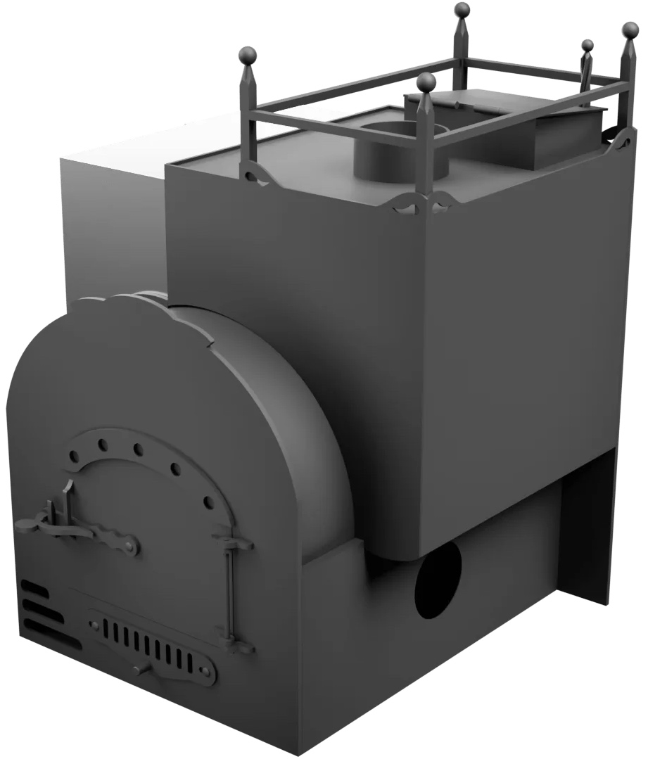 Печь Горыныч Мини, каменка закрытая с правой стороны, система воздушного отопления фото в Уфе