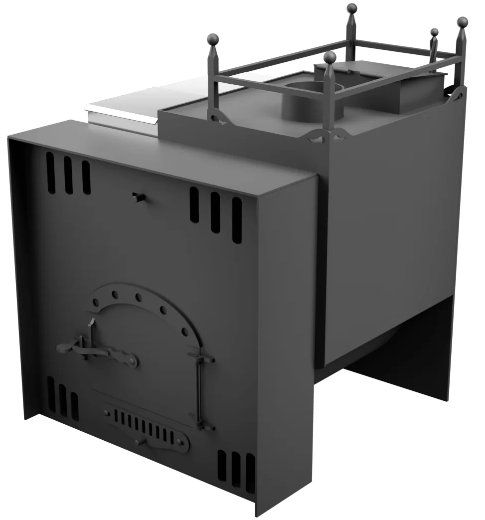 Печь Горыныч Мини, каменка закрытая с правой стороны, естественная система воздушного отопления фото в Уфе