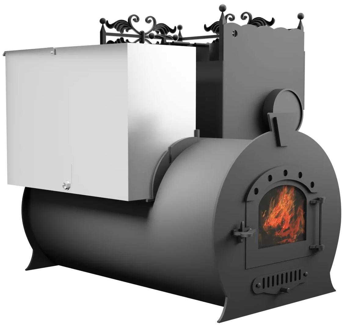 Печь Горыныч 3, каменка закрытая с правой стороны, малая дверь со стеклом фото в Уфе