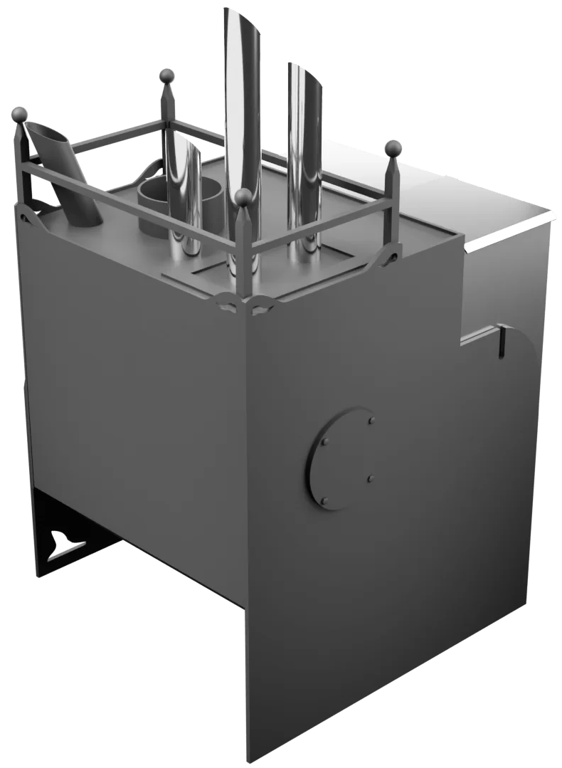 Печь Горыныч Мини, каменка закрытая с парогенератором с правой стороны фото в Уфе