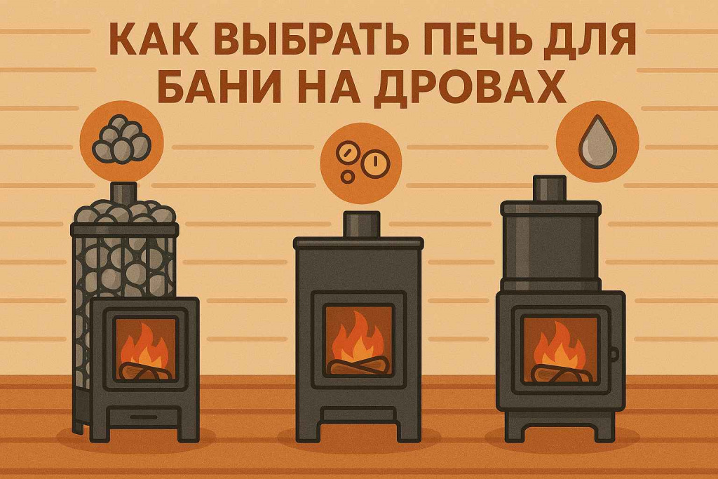 Ключевые характеристики печей для бани на дровах