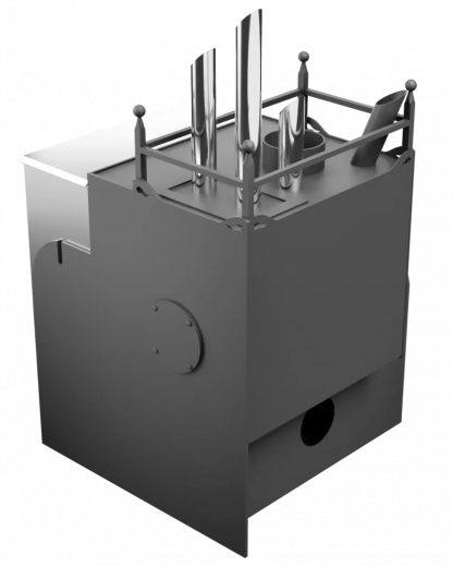 Печь Горыныч Мини, каменка закрытая с парогенератором с левой стороны, система воздушного отопления фото в Уфе