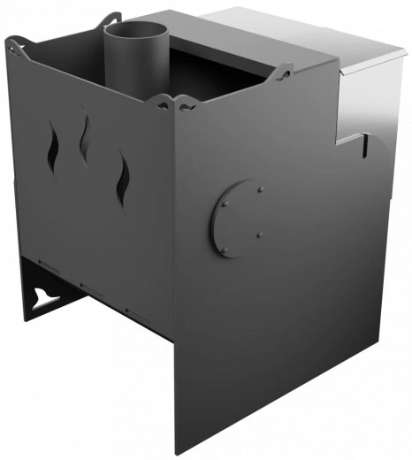 Печь Горыныч Мини, каменка с правой стороны, средняя дверь со стеклом фото в Уфе