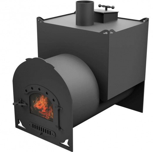 Печь Горыныч Мини, двойная каменка закрытая, малая дверь со стеклом фото в Уфе