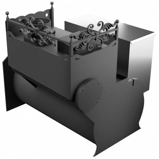 Печь Горыныч 3, каменка закрытая с правой стороны, большая дверь со стеклом фото в Уфе
